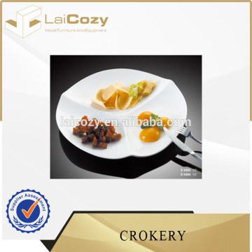 Hotel crockery/hotel restaurant divided plates dishes/restaurant ceramic plates dishes