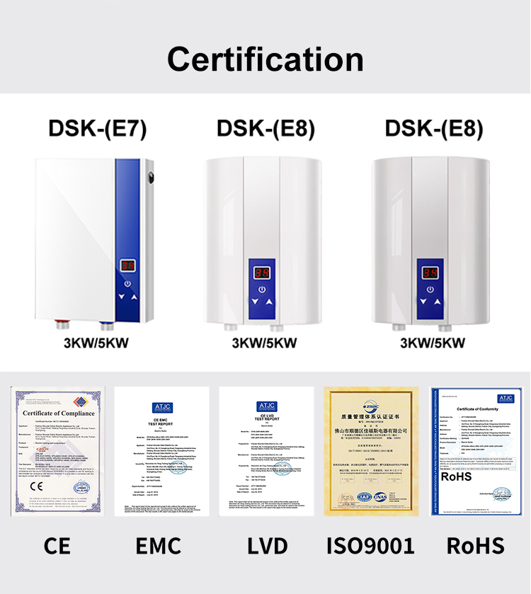 3KW-WH-DSK-E(E7)-15 electric instant water heater centon electric water heater