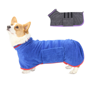 Waist Wrapped Supper Absorbent Pet Bathrobe