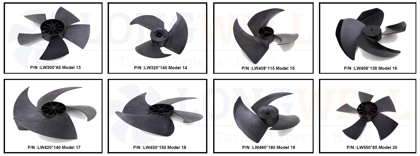 LW420-80 Model ABS Plastic Fan Blades Cooling Fan Blades Replacement Fiberglass Fan Blades Manufacturers For GREE ,MIDEA