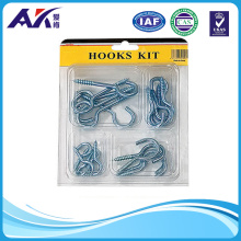 Zinc Plated Metal Cup Hooks Round End Screw Hooks Self Tapping Screw Hooks Kit
