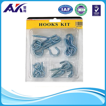 Zinc Plated Metal Cup Hooks Round End Screw Hooks Self Tapping Screw Hooks Kit