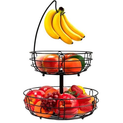 2 cesta de frutas multifuncionais e destacáveis ​​de camada