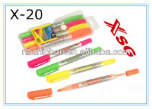 [factory directly sell] nontoxic colored dual tip highlighter pen