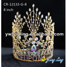 Cheap Rhinestone 8 Inch Gold Pageant Crowns