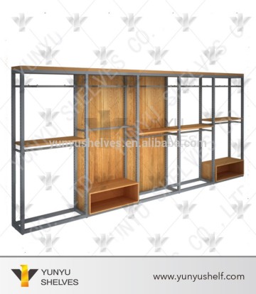 guangzhou wood retail clothing display rack