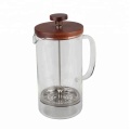 CoffeeSeries Borosilicate Glass French Press of Wood Lid