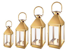 Set of Color Stainless Steel Hurricane Lantern