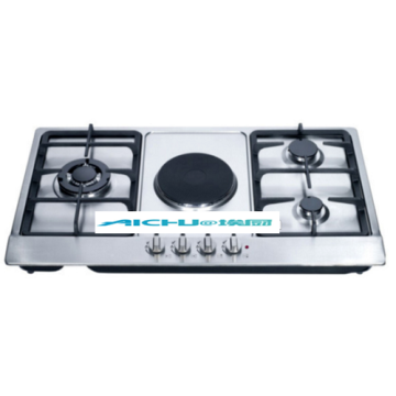 4 Burners Steel Gas Hob WithCast Iron PanSupports