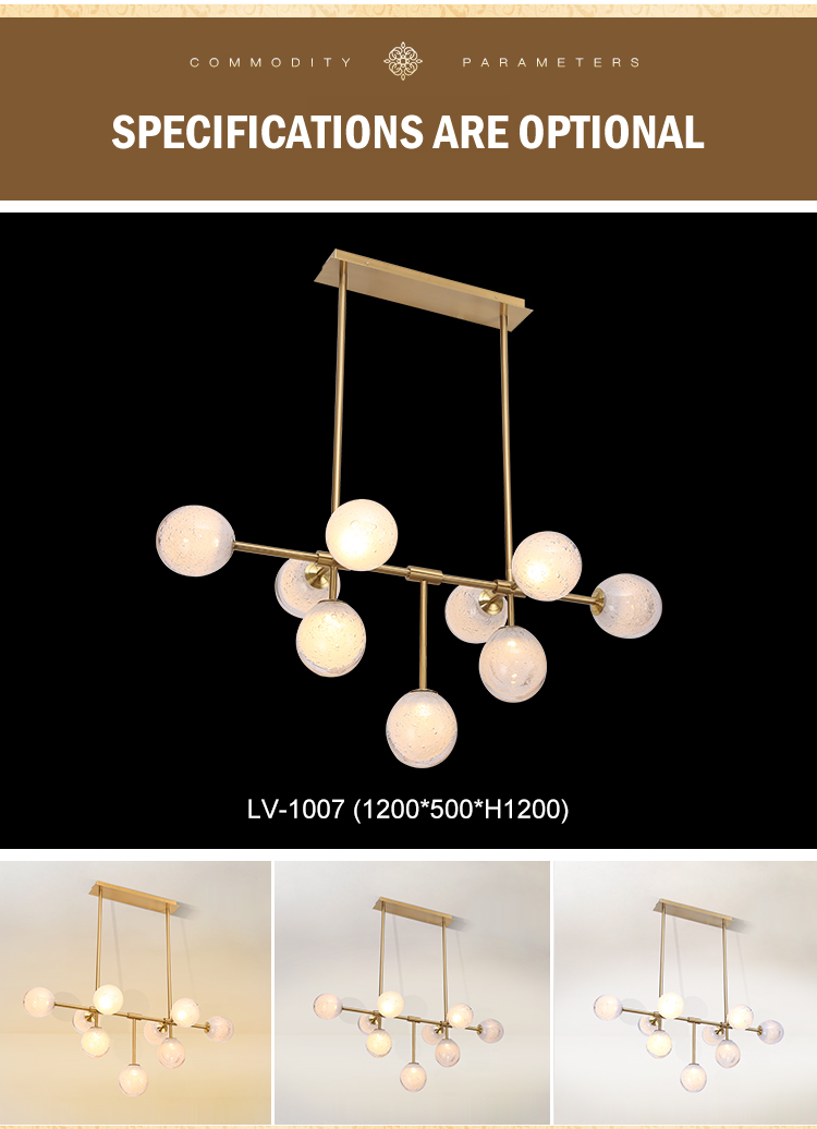 G-Lights Modern Style Indoor Decorative Bedroom Dining Room Glass LED Chandelier Pendant Light