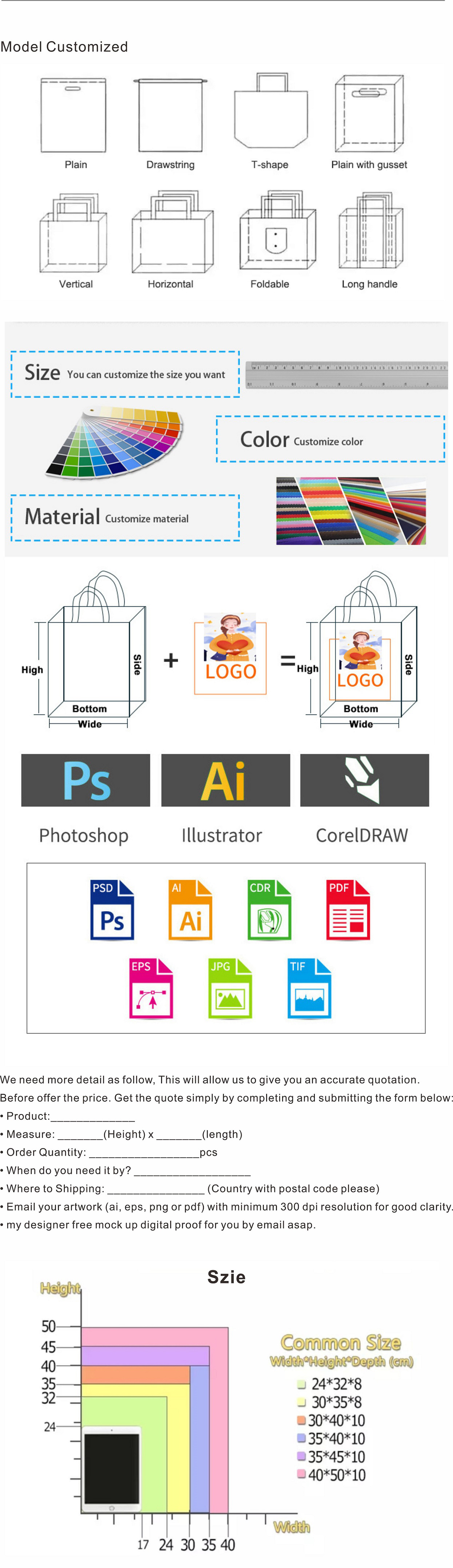 Promotional boutique custom eco friendly laminated tote shopping non woven bag with logo printing