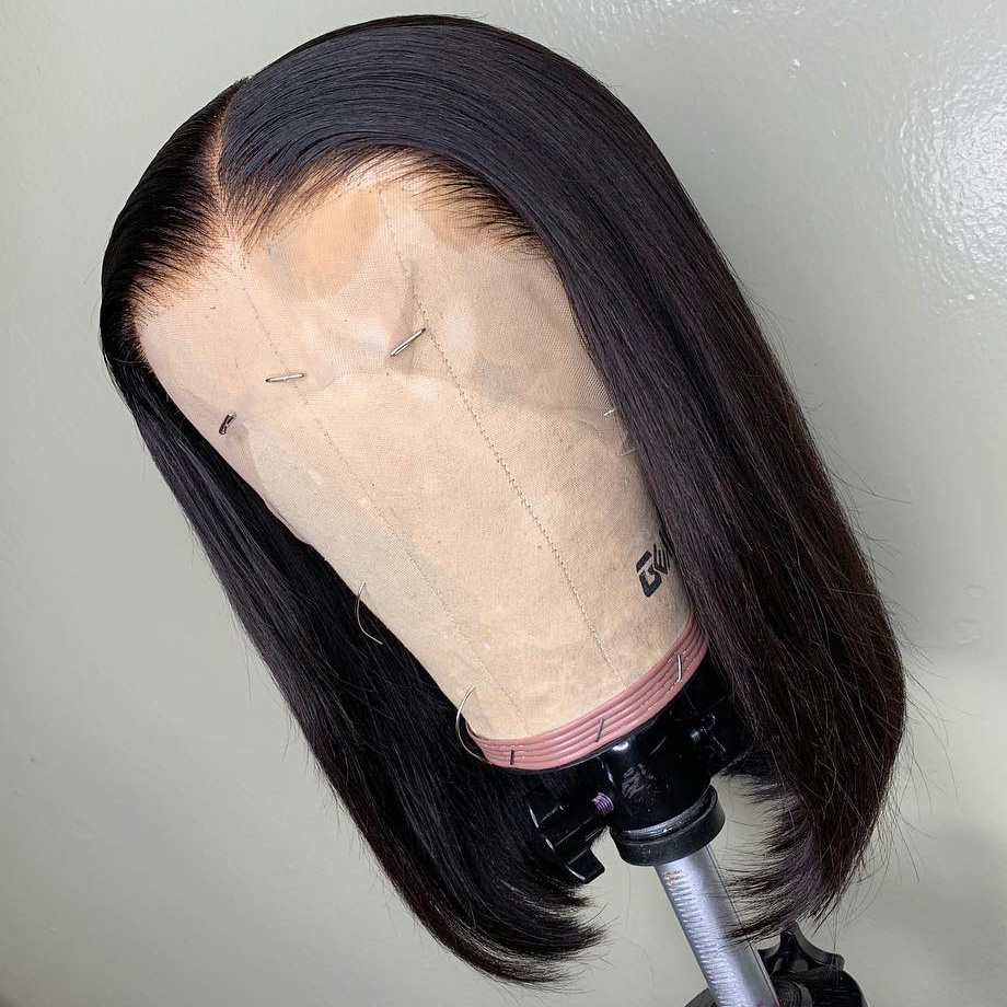 Wholesale Cuticle Aligned Raw Virgin Hair Transparent Swiss HD Lace Frontal Wigs Human Hair Short Wigs for Black Women