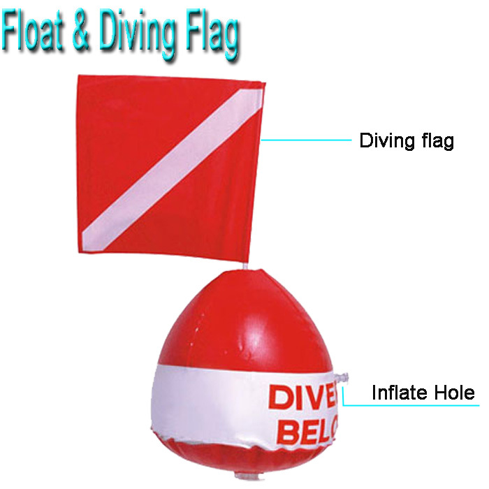 Diving spearfishing dive inflatable marker buoy floats with flag