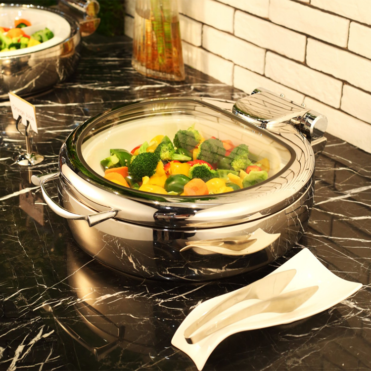 catering restaurant luxury GN pan display stainless steel buffet food warmer chafing dish