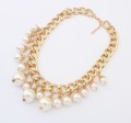 Temperamento di Factory Outlet Europa gocce grandi perle coreano catena placcata oro collana di perline bigiotteria all'ingrosso