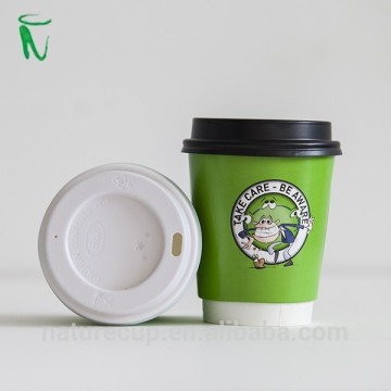 Nature Cup double wall disposable coffee paper cup manufacture with lids/ cover various sizes