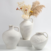 Rustic Farmhouse Modern Nordic Black White Matte Pottery Terracotta Vase