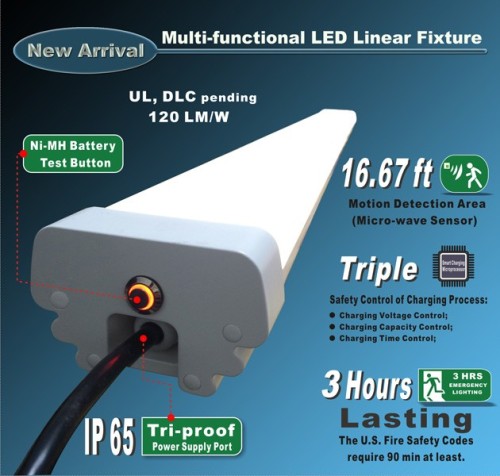 DLC 1.2m IP65 LED emgergency Parking Garage light