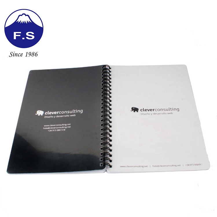 Custom Wire Cardboard Cover A5 Black Spiral Notebook