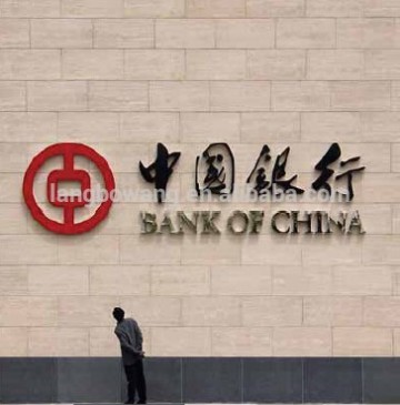 Bank acrylic & stainless steel illuminated letter graphic sign,logo, light box by Shanghai manufacturer