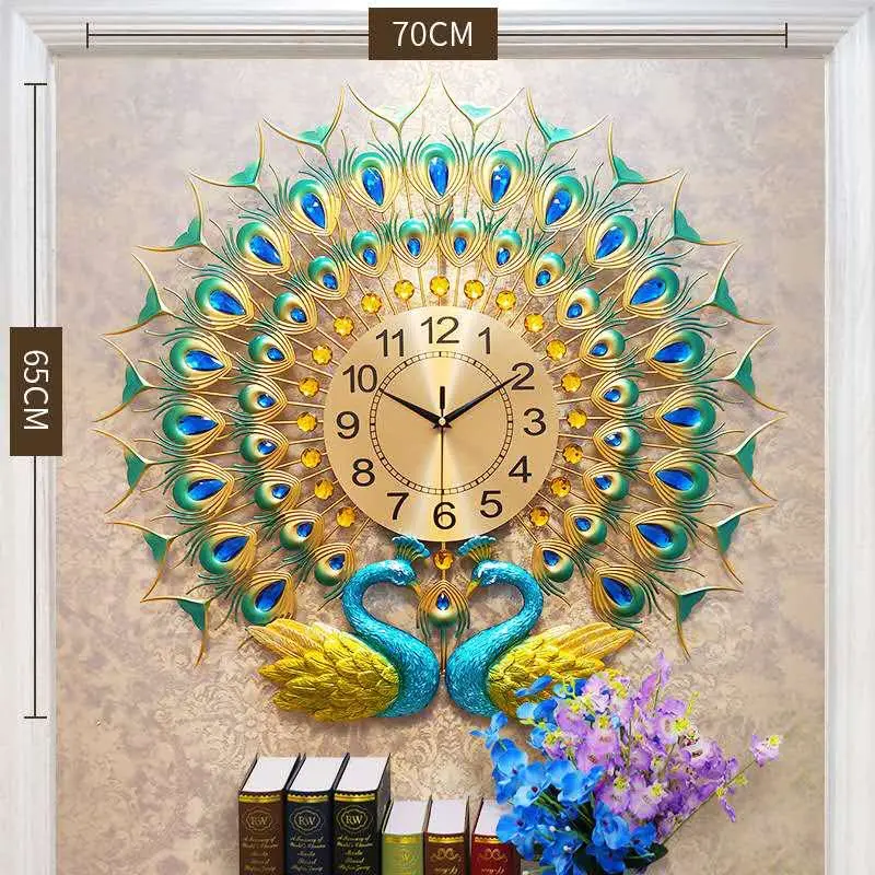 Household Fashion Creative Peacock Wall Clock