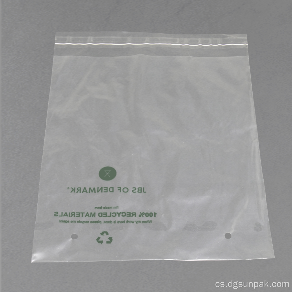 100% recyklovaný obal oděvu GRS varovný vak na udušení