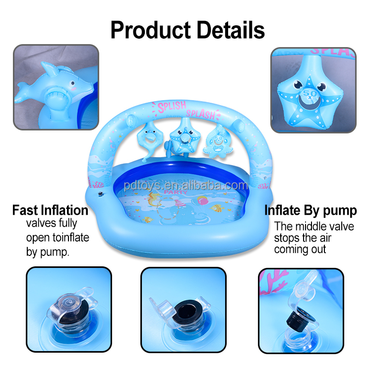 Wholesale PVC kids children's indoor play center pool splash pool for kids Water gun baby pool