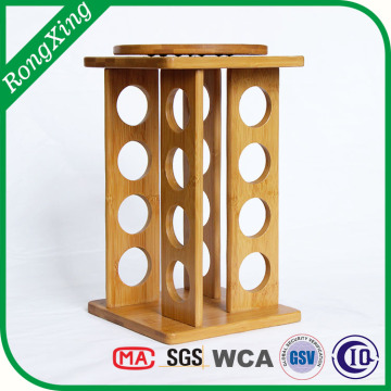 2016 Rolling Up Revolving Organic Bamboo Spice Jar Rack