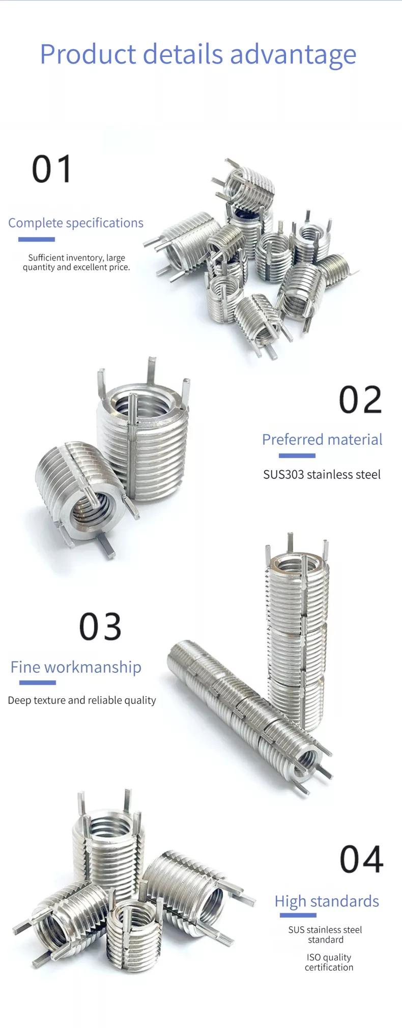 Stainless Steel Bolt Screw Sleeve with Key Lock Type Thread Sheath M6 M8 M10 M24 Fasteners