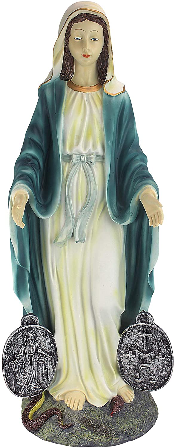 Medaille Madonna Italienischer Stil Religiöser Garten Statue