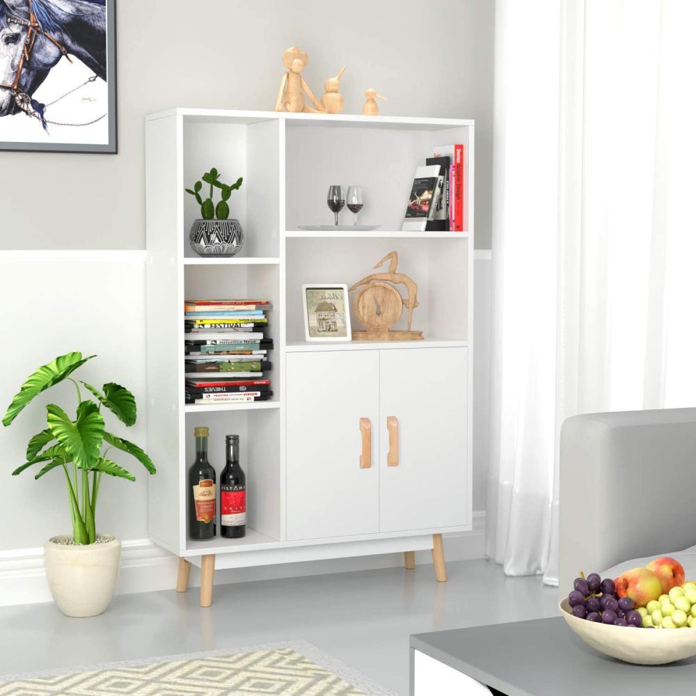 House White Bookcase With Door