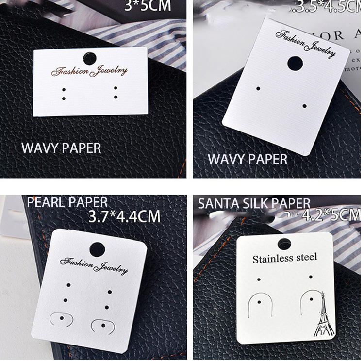 Hot Sale goedkope aangepaste puur witte PVC papieren oorrangkaart sieraden pakkaart gerecycled sieradenverpakking