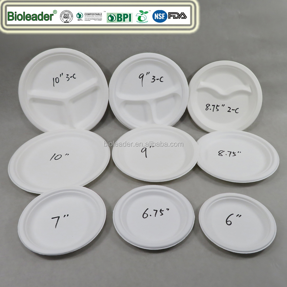 Biodegradable Eco-friendly Microwave Disposable Bagasse Paper Plate