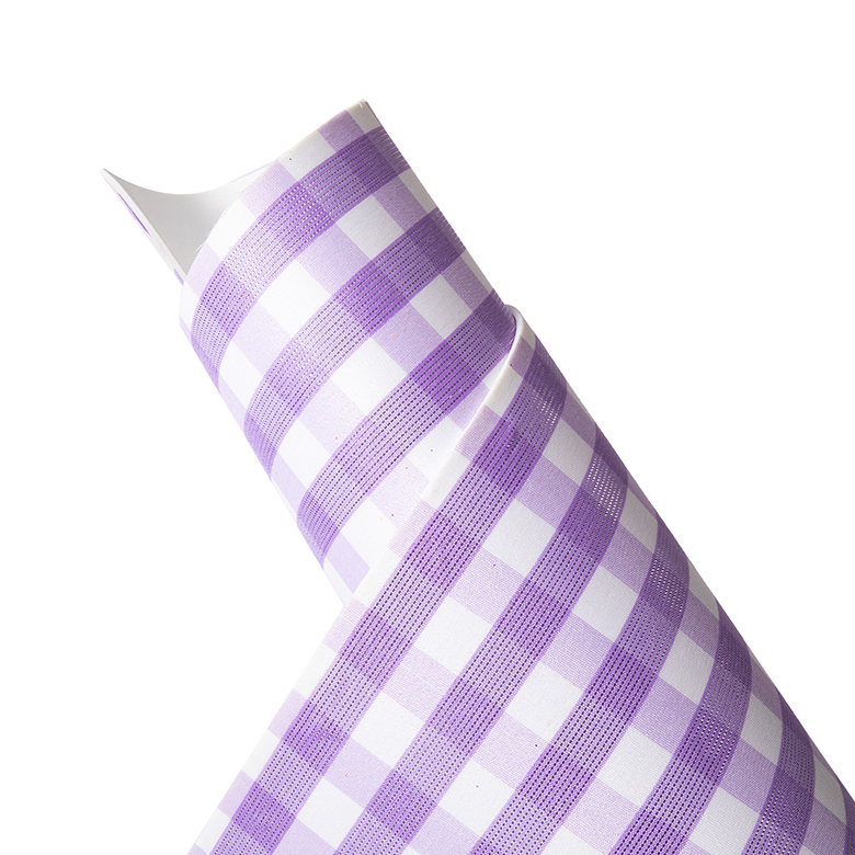 factory direct tartan plaid lavender lilac adhesive back rubber printed EVA foam handicraft sheets