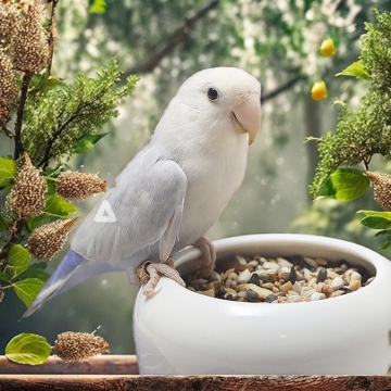 Ceramic Bird Feeding Bowl - Spatter-Proof Bird Food Jar for Pigeons and Parrots