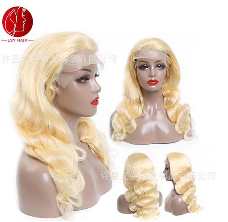 Remy 613 Full Lace Wig Virgin Human Hair, Body Wave Transparent Swiss Lace Full Lace Wig Blonde Colour #613 For Black Women