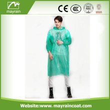 Green Disposable PE Raincoat