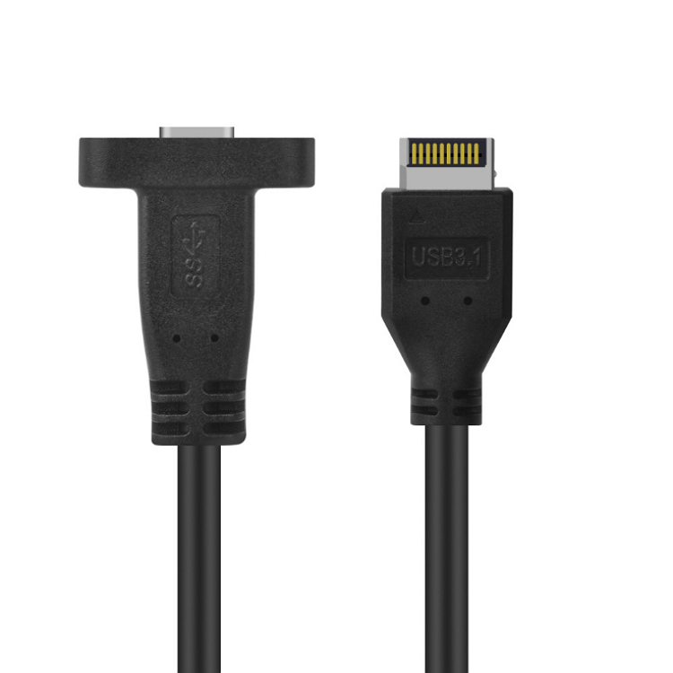 hot selling customized type c panel mount with screw to type e extension cable