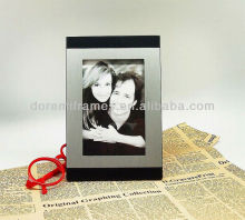 Classical aluminum and distressed wood photo frame