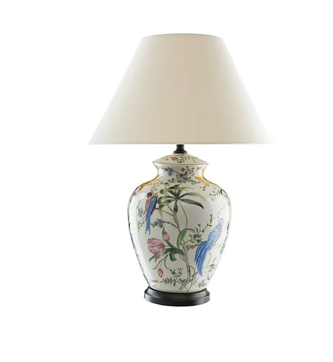 Exquisite Coral Floral Ceramic Lamp for Stylish Home Decor