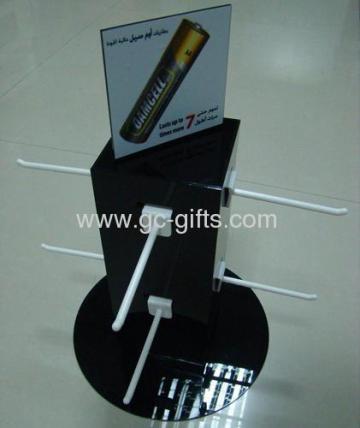 Black Rotatable Battery Display Stands 