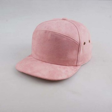 Suede Blank Flat Bill Hat 6 Panel Cap