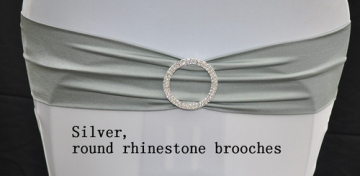 Silver Expand Bands with Rhinestone Brooches