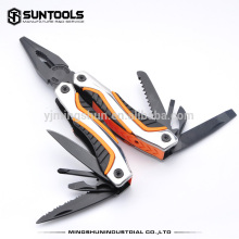 Large Multi-function tools with pliers in black finish Combination pliers with long-nose head Camping pliers