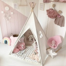 Canvas Teepee Kids Play Tent with Mat