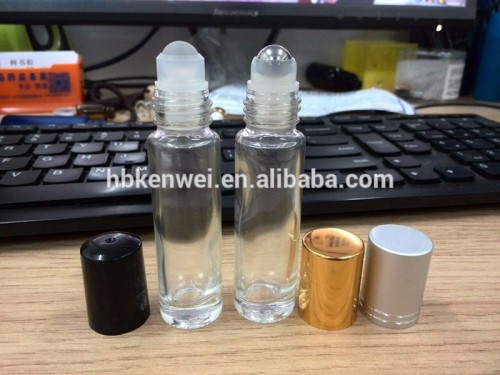 crystal glass bottle 10ml glass roller bottles with metal/glass roller ball and gold cap