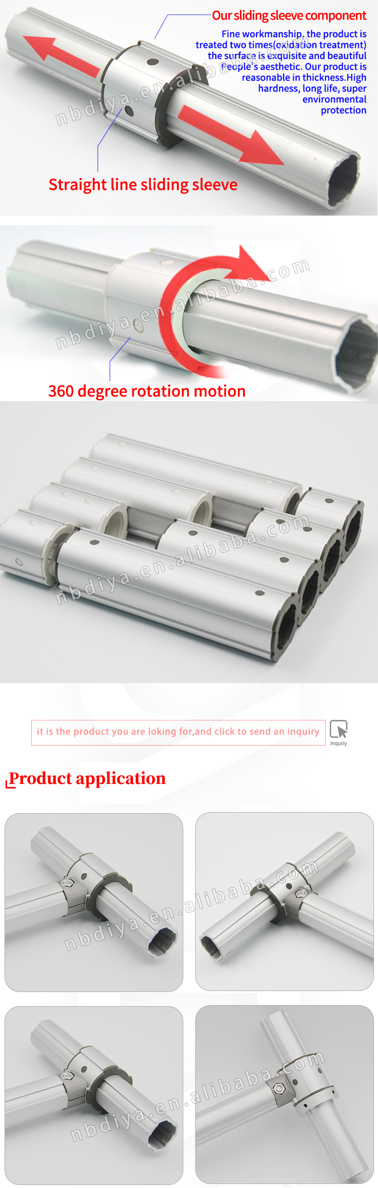 Aluminum alloy lean tube linear sliding sleeve rotary motion such as automated equipment