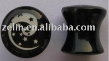plastic plug tunnel with sticker,ear plug,body piercing jewelry