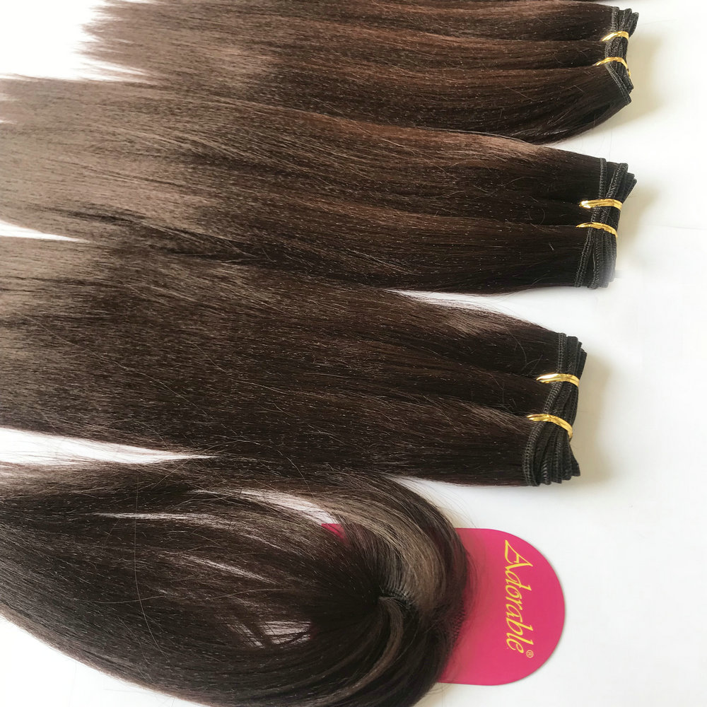 Adorable synthetic hair 4 pieces and a top closure in one pack Yaki 12"14"16"18" Yaki braiding hair