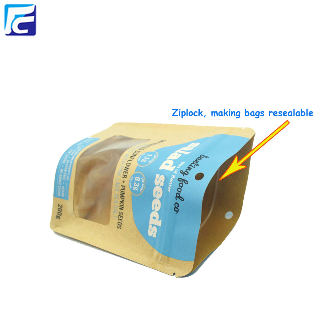 Wholesale Kraft Paper Spice Packaging Stand Up Pouch